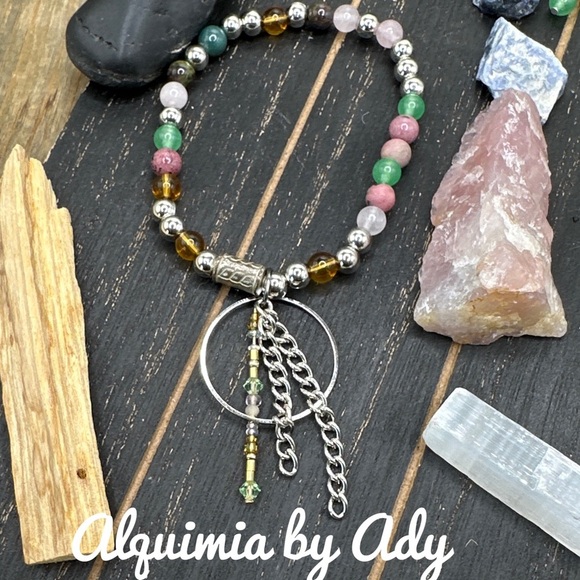 Bright green Aventurine beaded bracelet/ bright green colorful - Picture 1 of 2